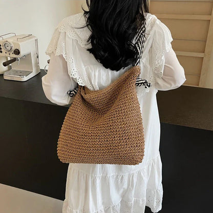 Cabas en paille naturel