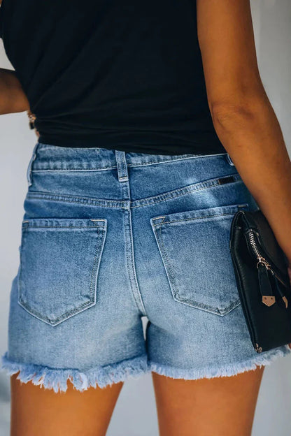 Jordan – Short en Jean Décontracté pour Femme, Effet Usé Tendance