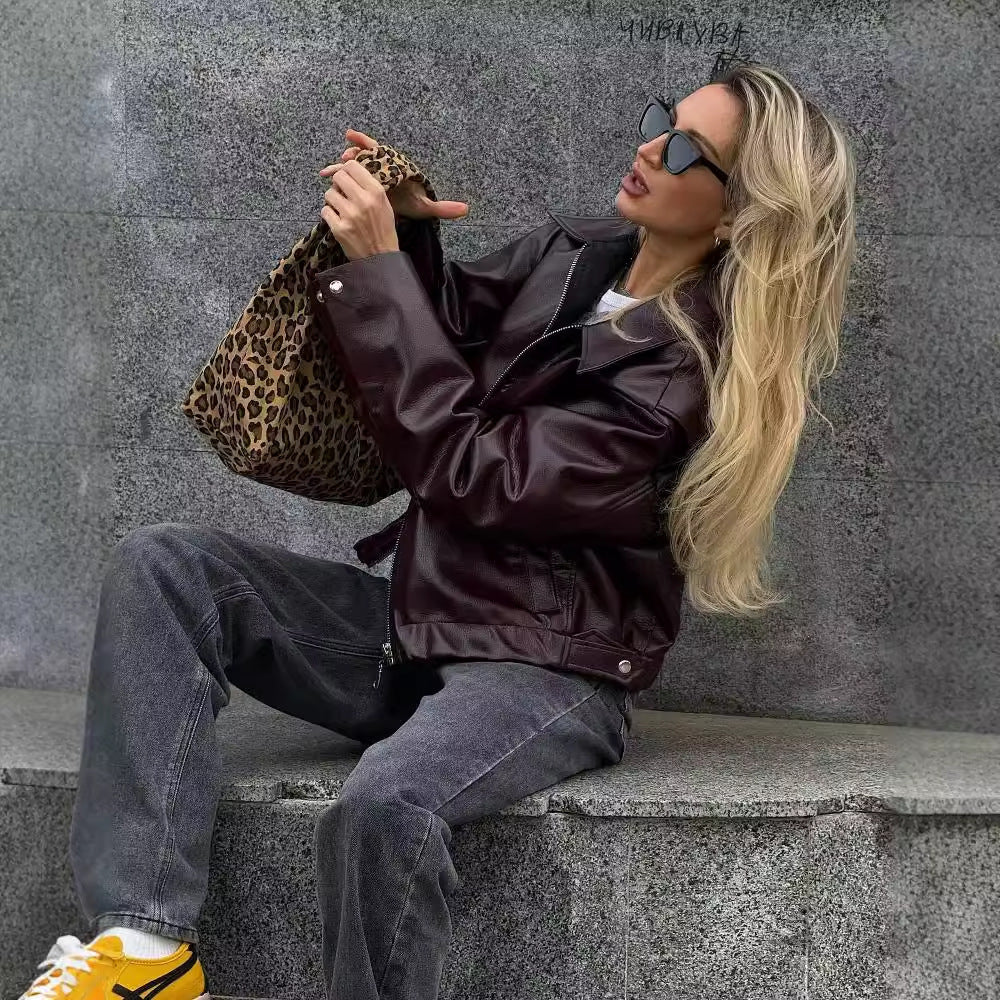 Veste Simili Cuir Élégance