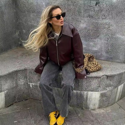 Veste Simili Cuir Élégance