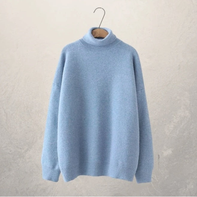 Pull Col Roulé Décontracté d'Automne