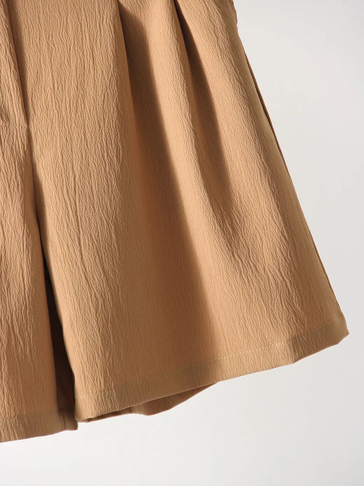 Jocelyn – Short Taille Haute Plissé, Style Estival Léger