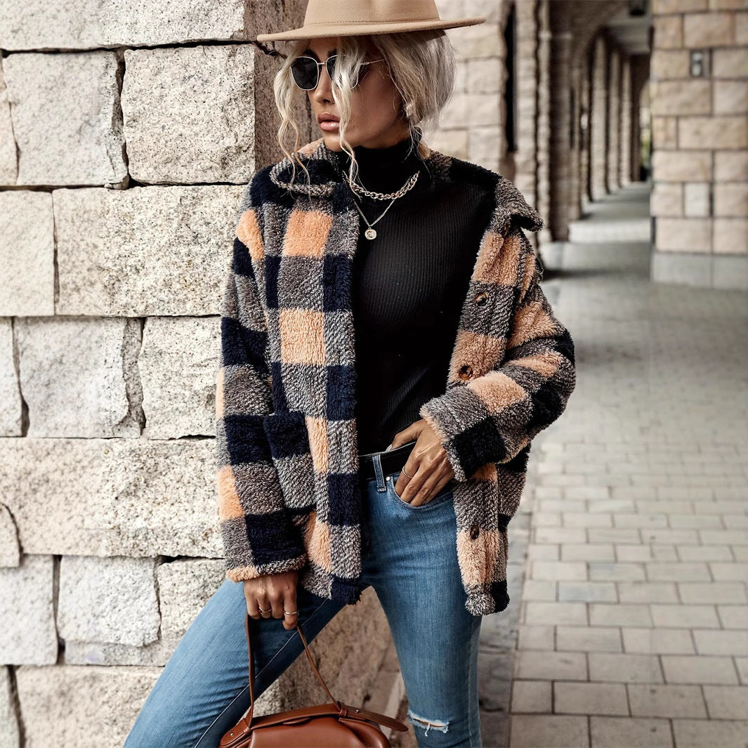 Manteau Plaid – Décontracté Élégant