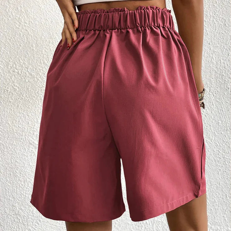 Jocelyn – Short Taille Haute Plissé, Style Estival Léger