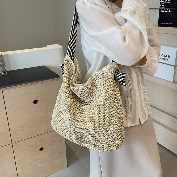 Cabas en paille naturel