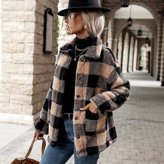 Manteau Plaid – Décontracté Élégant
