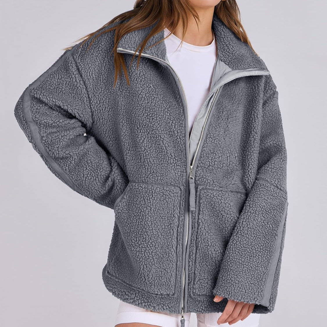 Veste Zip Laine Mélangée