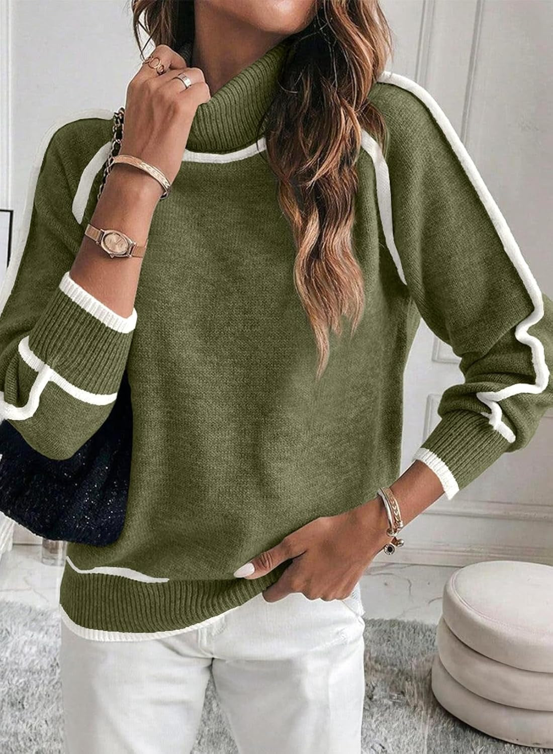 Pull Col Haut Tricot