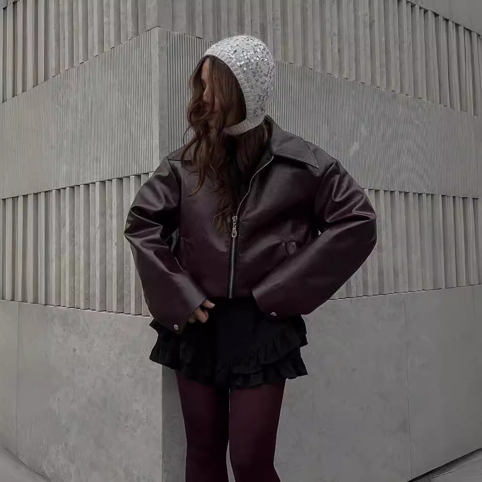 Veste Simili Cuir Élégance