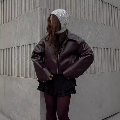 Veste Simili Cuir Élégance