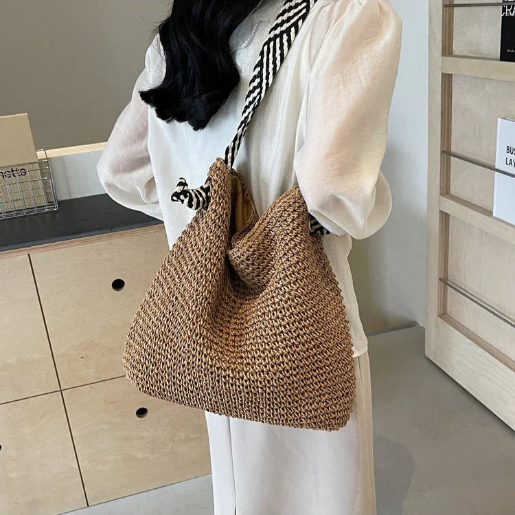 Cabas en paille naturel