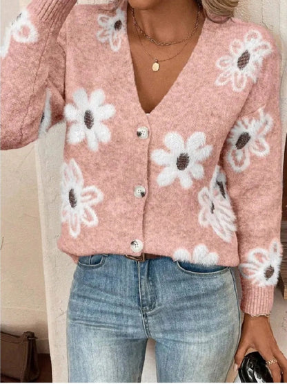 Cardigan Fleurs Boutons