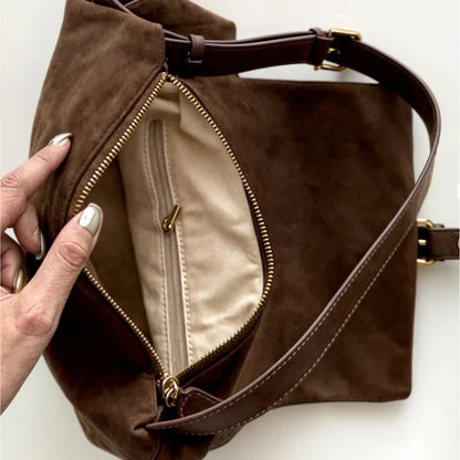 Naya Velours – Sac Bandoulière Suédine à Boucle