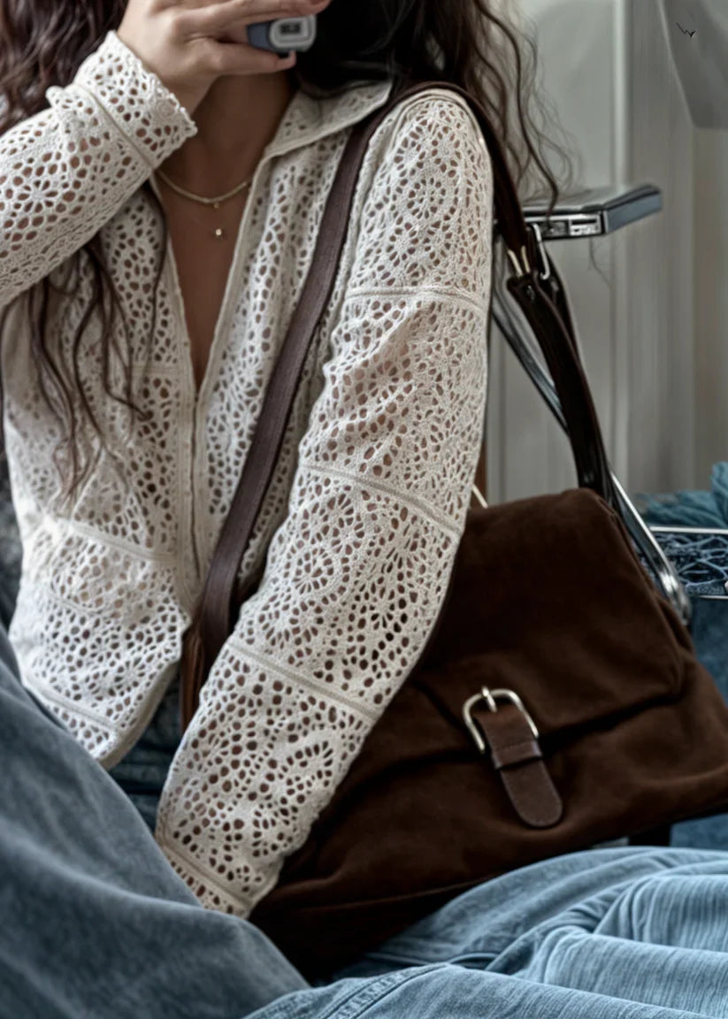 Naya Velours – Sac Bandoulière Suédine à Boucle