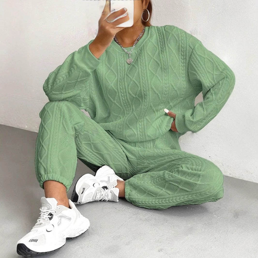 Ensemble Jacquard – Élégance Décontractée