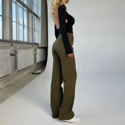 Palazzo Élégance Pauline – Pantalon Large Taille Haute