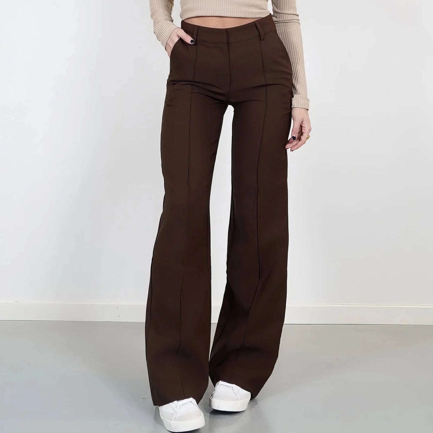 Palazzo Élégance Pauline – Pantalon Large Taille Haute