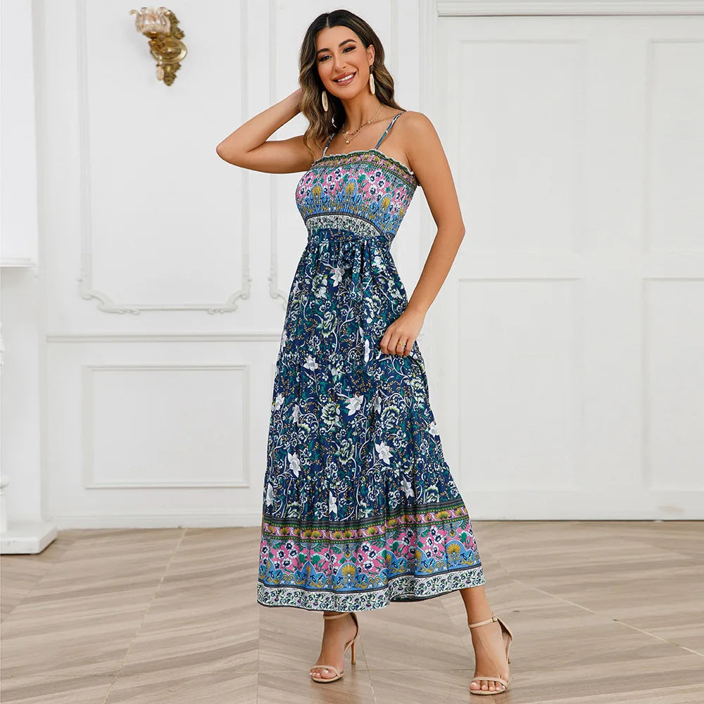 Robe Longue d’Été à Imprimé Fleuri