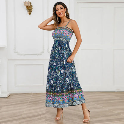 Robe Longue d’Été à Imprimé Fleuri