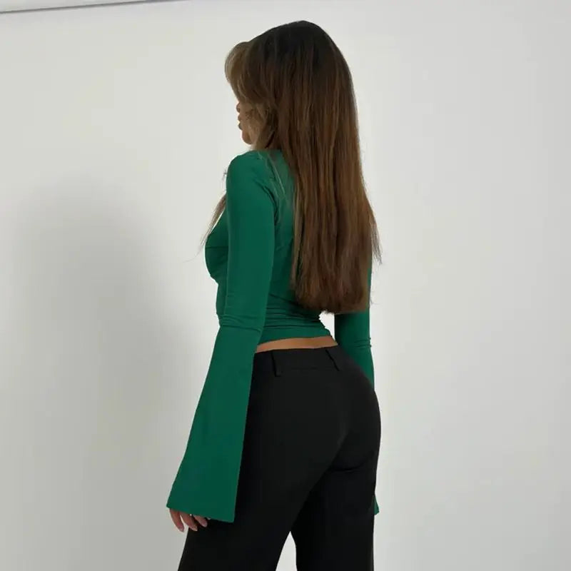 Bella Dentelle – Haut Romantique Col V à Manches Évasées