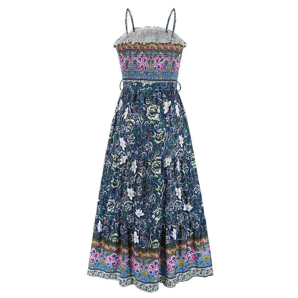 Robe Longue d’Été à Imprimé Fleuri