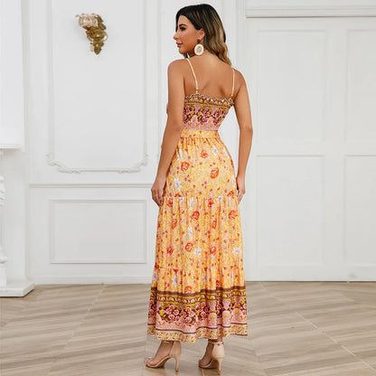 Robe Longue d’Été à Imprimé Fleuri