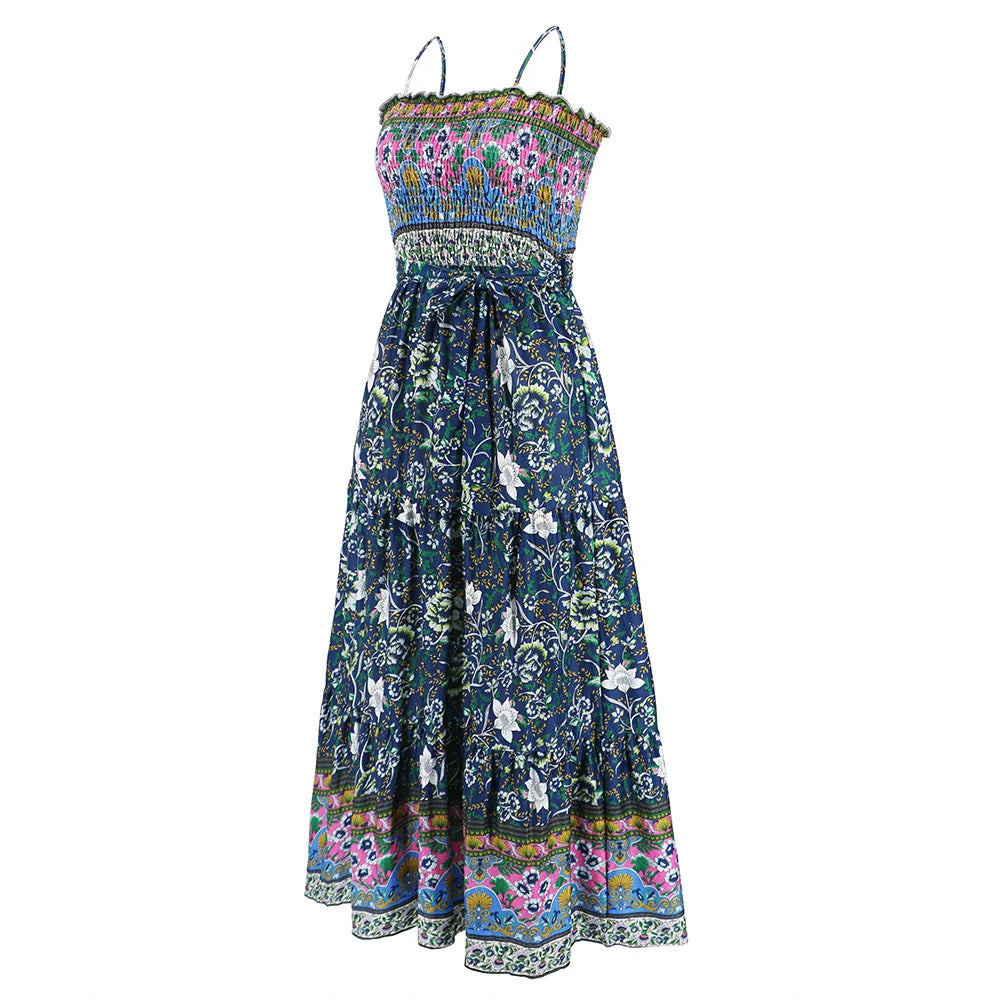 Robe Longue d’Été à Imprimé Fleuri