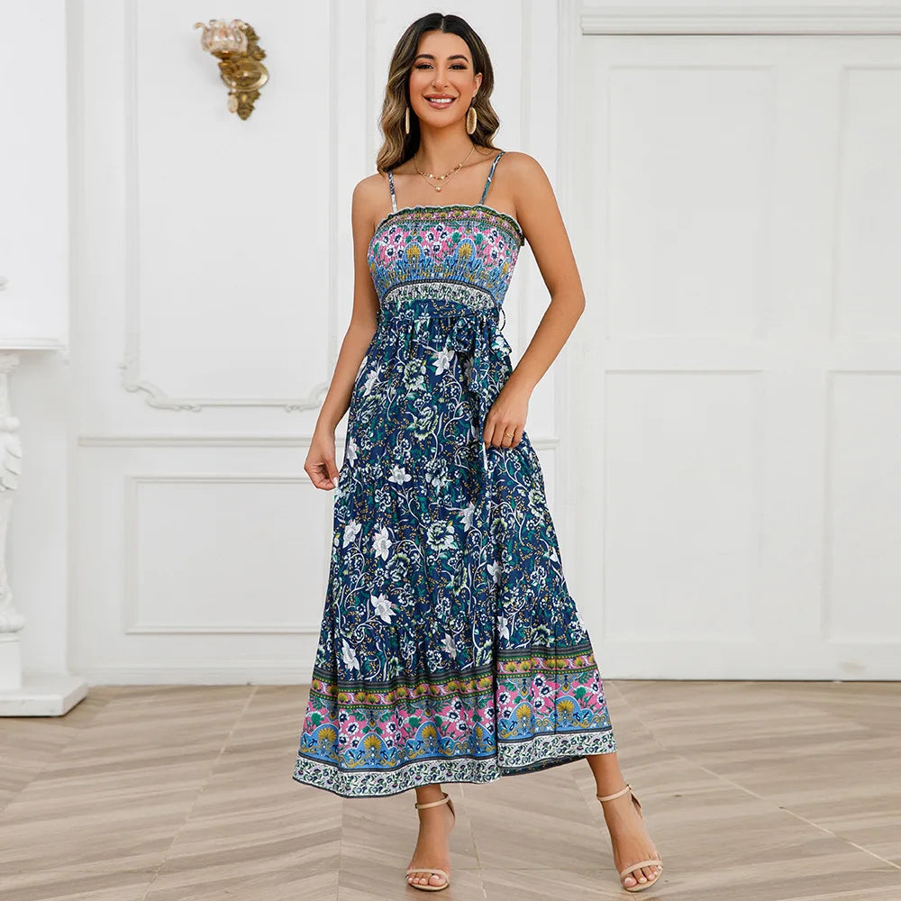 Robe Longue d’Été à Imprimé Fleuri