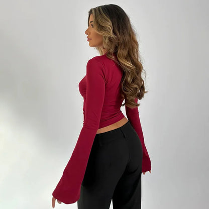 Bella Dentelle – Haut Romantique Col V à Manches Évasées