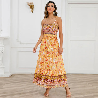 Robe Longue d’Été à Imprimé Fleuri