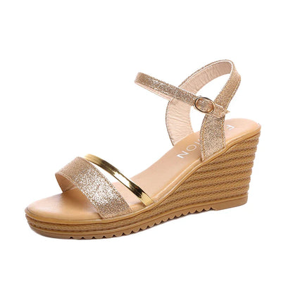 Slope Heel – Sandales à Talon Compensé Femme Look Coréen