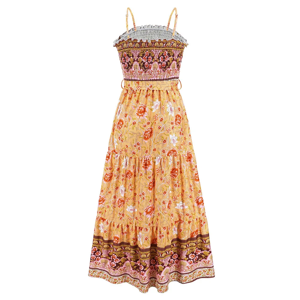 Robe Longue d’Été à Imprimé Fleuri