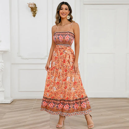 Robe Longue d’Été à Imprimé Fleuri
