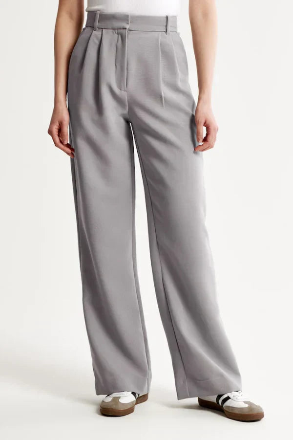 Nadia – Pantalon Gris Tailleur Élégant