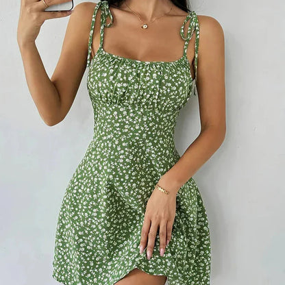 Guarujá - Robe Courte Fleurie Verte