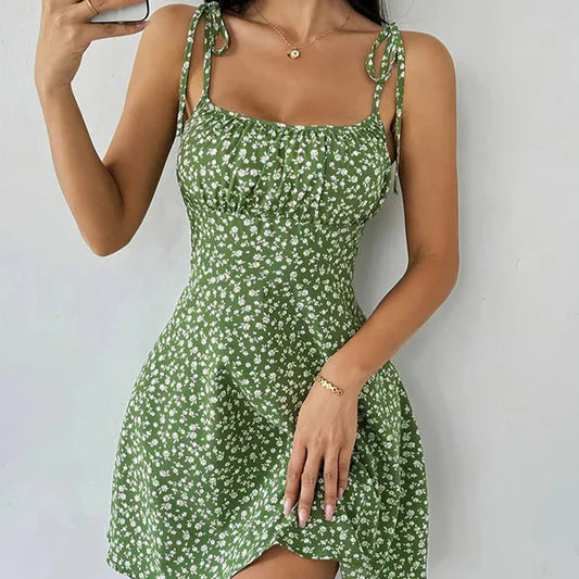 Guarujá - Robe Courte Fleurie Verte