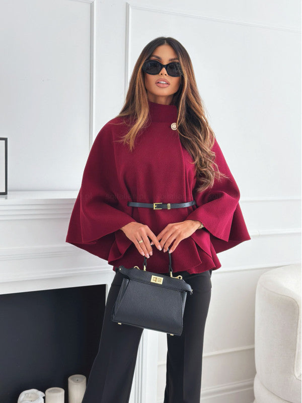 Poncho Ceinturé – Chic et Moderne