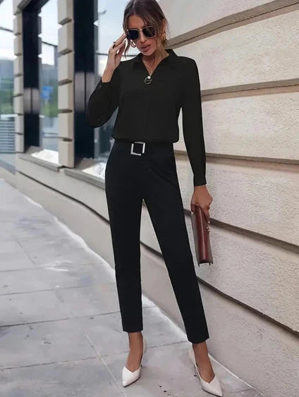 Renata - Chemise Tricotée à Manches Longues